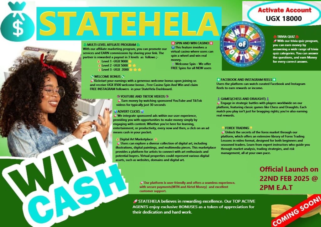 WAYS OF EARNING IN STATEHELA AGENCIES IN UGANDA